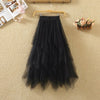 Image of Women irregular Tulle Skirts Fashion Elastic High Waist Mesh