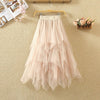 Image of Women irregular Tulle Skirts Fashion Elastic High Waist Mesh