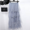 Image of Women irregular Tulle Skirts Fashion Elastic High Waist Mesh