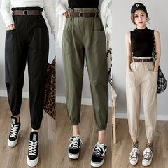 Women pants 2019 spring summer fashion female solid high waist