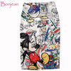 Image of Women's Pencil skirt 2019 New Cartoon Mouse Print High Waist Slim Skirts Young Girl Summer Large Size Japan Female Falda