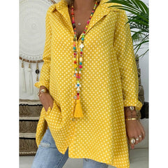 Women's Summer Loose Casual Dot Blouse Shirt