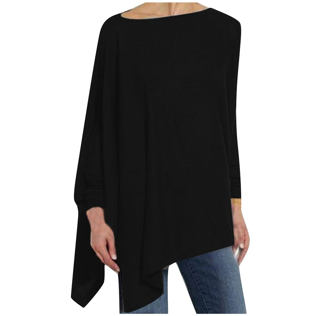 Womens Blouses Solid Color Autumn Long Sleeve