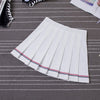 Image of XS-XXL Four Colors High Waist A-Line Women Skirt Striped Stitching Sailor Pleated Skirt Elastic Waist Sweet Girls Dance Skirt