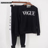 Image of Tracksuit  for Autumn & Winter Women's Suit VOGUE Letter Printed 0-Neck Sweatshirt