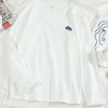 Image of autumn long Sleeve casual loose Tshirt korean ulzzang Women T-shirts stripe pink tops