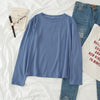 Image of autumn long Sleeve casual loose Tshirt korean ulzzang Women T-shirts stripe pink tops