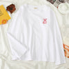 Image of autumn long Sleeve casual loose Tshirt korean ulzzang Women T-shirts stripe pink tops