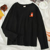 Image of autumn long Sleeve casual loose Tshirt korean ulzzang Women T-shirts stripe pink tops