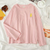 Image of autumn long Sleeve casual loose Tshirt korean ulzzang Women T-shirts stripe pink tops