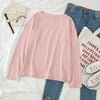 Image of autumn long Sleeve casual loose Tshirt korean ulzzang Women T-shirts stripe pink tops