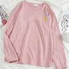 Image of autumn long Sleeve casual loose Tshirt korean ulzzang Women T-shirts stripe pink tops