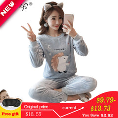 Autumn & Winter Women Pyjamas Sets pajamas Sleepwear Suit Thick