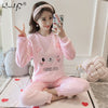 Image of Autumn & Winter Women Pyjamas Sets pajamas Sleepwear Suit Thick