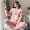 Image of Autumn & Winter Women Pyjamas Sets pajamas Sleepwear Suit Thick