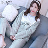 Image of Autumn & Winter Women Pyjamas Sets pajamas Sleepwear Suit Thick