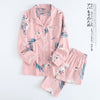 Image of 100% gauze cotton long sleeve casual sleepwear women