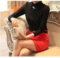 Women Shirts Crochet Blouse Lace Shirt clothes