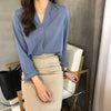 Image of women chiffon blouse shirt long sleeve women shirts