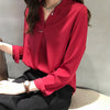 Image of women chiffon blouse shirt long sleeve women shirts