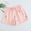 Image of Summer Women Sleep Shorts Cotton Gauze Pajamas Pants