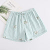 Image of Summer Women Sleep Shorts Cotton Gauze Pajamas Pants