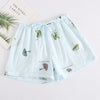 Image of Summer Women Sleep Shorts Cotton Gauze Pajamas Pants