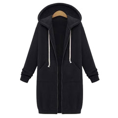 Long Hoodies Women Autumn Winter Oversized Hoodies Long Sleeve Sweatshirt Women Zipper Fashion Outerwear Pockets Sudadera Mujer