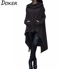 Plus Size Loose Long Sleeve Hooded Sweatshirt Female Casual Pullover Hoodie