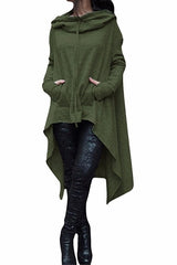 Plus Size Loose Long Sleeve Hooded Sweatshirt Female Casual Pullover Hoodie