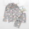 Image of 100% gauze cotton long sleeve casual sleepwear women