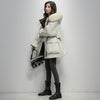 Image of Large Natural Fox Fur Hooded Winter Jacket