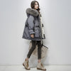 Image of Large Natural Fox Fur Hooded Winter Jacket