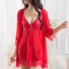 Image of LKlady Underwear Three Piece Suit Lace Sexy Pajamas Sexy Underwear Perspective Wear Ladies Mesh Gauze Nightdress