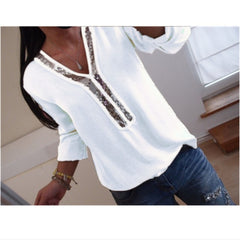 Hot Plus Size Women Boho Top Chiffon Solid Shirt V-Neck Short Sleeve Summer Casual Loose Blouse