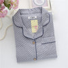 Image of 100% gauze cotton long sleeve casual sleepwear women