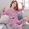 Image of JULY'S SONG Women Pajamas Set Spring Autumn New Thin Cartoon Printed Long Sleeve Cute Sleepwear Casual Homewear Female Pyjamas