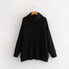 Image of Oversized Turtleneck Sweater Hot pink Mustard Color Loose Knitted Jersey