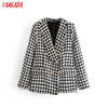 Image of Tangada Women Thick Tweed Coats Jacket Long sleeves