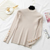 Image of Women Long Sleeve Turtleneck Pure Slim Sweater