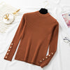 Image of Women Long Sleeve Turtleneck Pure Slim Sweater