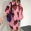 Image of long sleeve women blouse spring & autumn loose gothic Devil print blouses