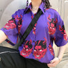 Image of long sleeve women blouse spring & autumn loose gothic Devil print blouses