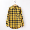 Image of over-sized plaid blouse long sleeve