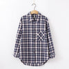 Image of over-sized plaid blouse long sleeve