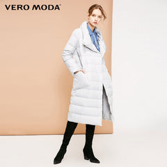 Vero Moda new 90% white duck down side pocket oversize long down jacket women