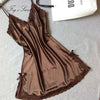 Image of Women Nightdress Sexy mini dress Soft Comfortable Satin Lace