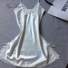 Image of Women Nightdress Sexy mini dress Soft Comfortable Satin Lace