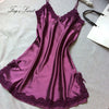 Image of Women Nightdress Sexy mini dress Soft Comfortable Satin Lace