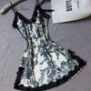 Image of Women Nightdress Sexy mini dress Soft Comfortable Satin Lace